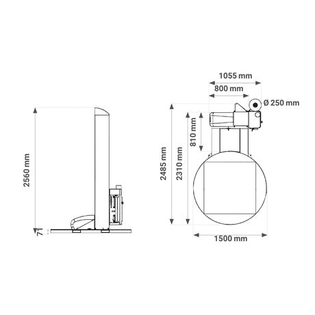 Banderoleuse professionnelle avec plateau en U - Rotaket Manutention