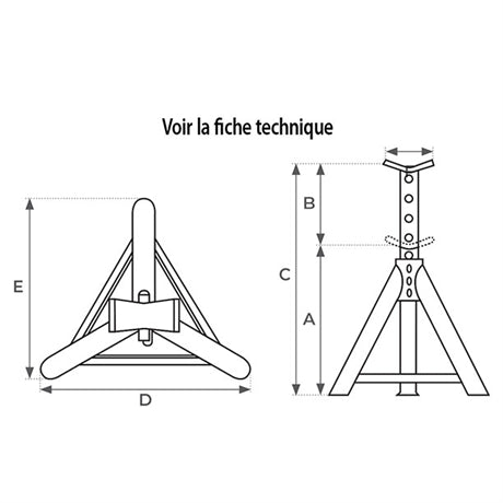 Chandelles de calage 3000 kg hauteur maxi 530 mm - Rotaket Manutention