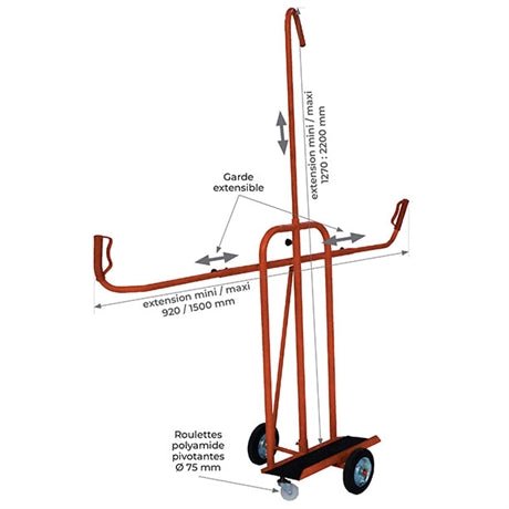 Chariot porte - panneaux 300 kg - Rotaket Manutention