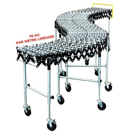 Convoyeur galets en acier 70 kg - 500 mm - Rotaket Manutention