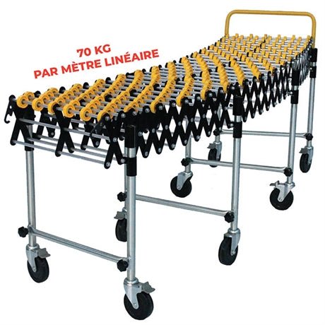 Convoyeur galets plastiques 70 kg - 600 mm - Rotaket Manutention