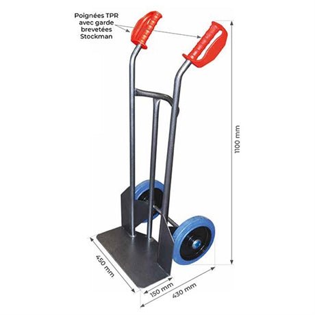 Diable acier bavette fixe 250 kg - Rotaket Manutention