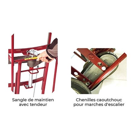 Diable acier charge lourde et encombrante 400 kg - Rotaket Manutention