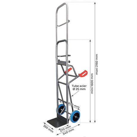 Diable acier maraîchers premium 250 kg - Rotaket Manutention