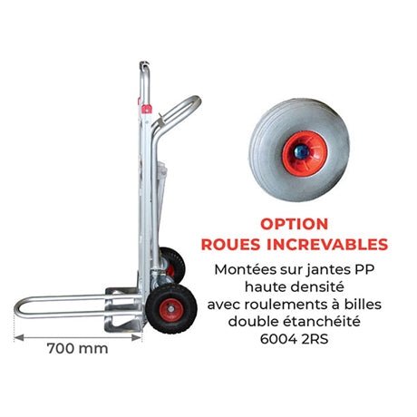 Diable / chariot aluminium 3 en 1 250 / 350 kg - Rotaket Manutention