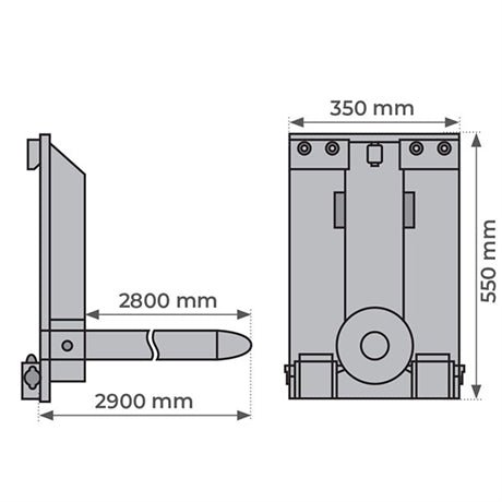 Eperon charge cylindrique enfourchable 510 kg - Rotaket Manutention
