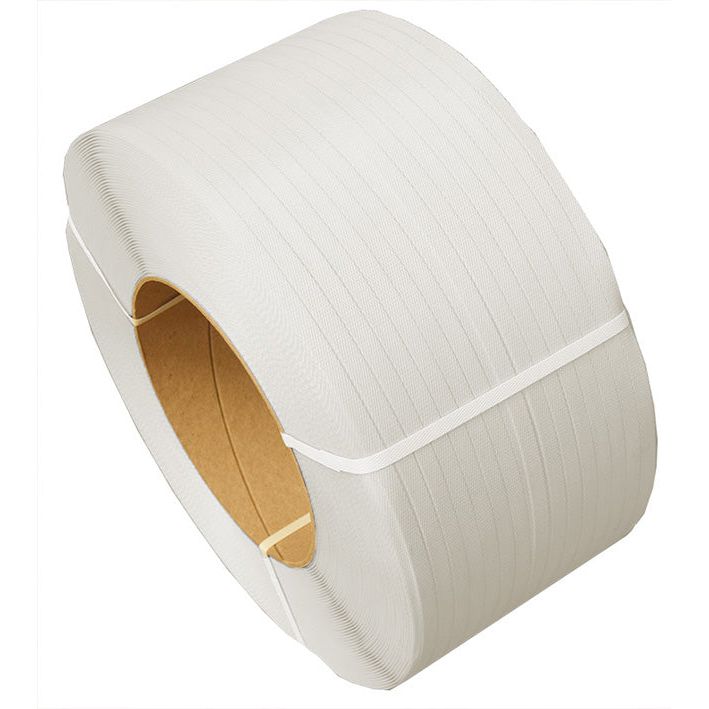 Feuillard polypropylène PP 12x0,55 mm resistance 120 kg BLANC - par 2 bobines - Rotaket Manutention