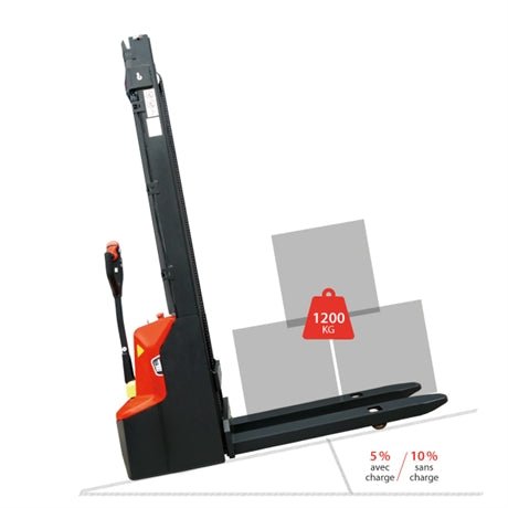 Gerbeur électrique lithium levée initiale 1200 kg - Rotaket Manutention