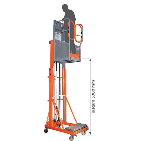 Nacelle semi - électrique aluminium hauteur de travail 5 mètres - Rotaket Manutention