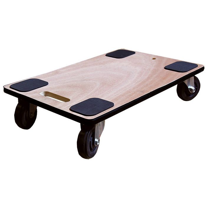 Plateau roulant bois 350 kg 600 x 400 mm roues caoutchouc - Rotaket Manutention