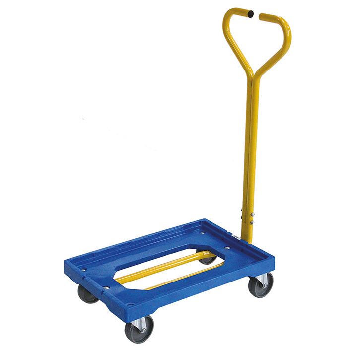 Plateforme roulante plastique 250 kg (timon acier) - Rotaket Manutention