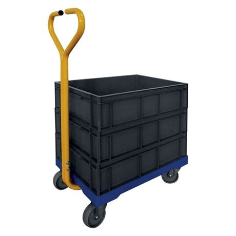 Plateforme roulante plastique 250 kg (timon acier) - Rotaket Manutention