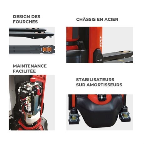 Transpalette électrique lithium 1500 kg galets simples 1150 mm / 540 mm - Rotaket Manutention