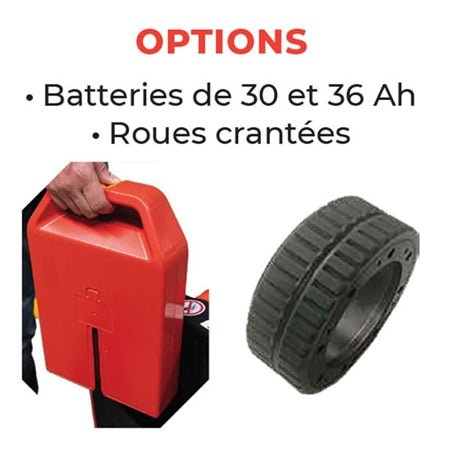 Transpalette électrique lithium 1500 kg galets simples 1150 mm / 540 mm - Rotaket Manutention