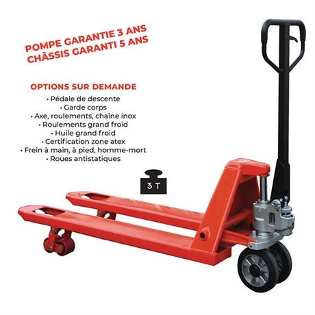 Transpalette manuel 3000 kg - Rotaket Manutention