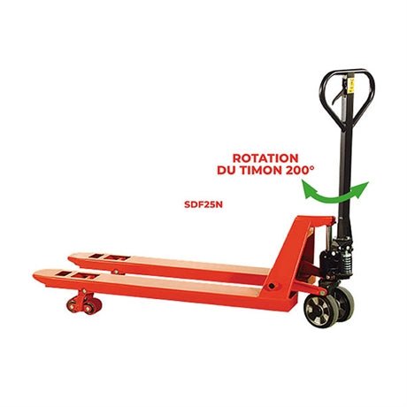 Transpalette manuel basic 2500 kg - timon non monté au dessus de 3 unités commandées - Rotaket Manutention