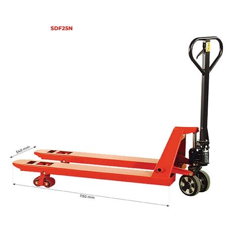 Transpalette manuel basic 2500 kg - timon non monté au dessus de 3 unités commandées - Rotaket Manutention