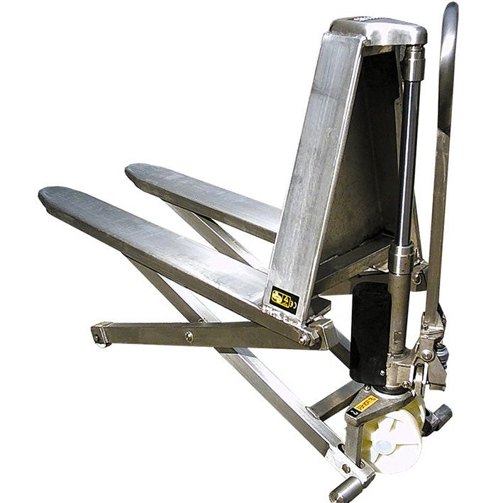 Transpalette manuel haute levée inox 316 1000 kg - Rotaket Manutention