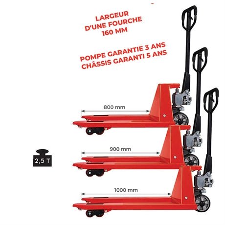 Transpalette manuel premium 2500 kg - Rotaket Manutention