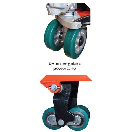 Transpalette manuel silencieux 2500 kg roues directrices (standard) - Rotaket Manutention