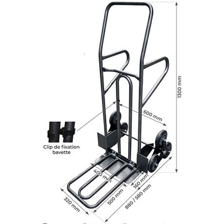 Diable acier polyvalent 250 kg