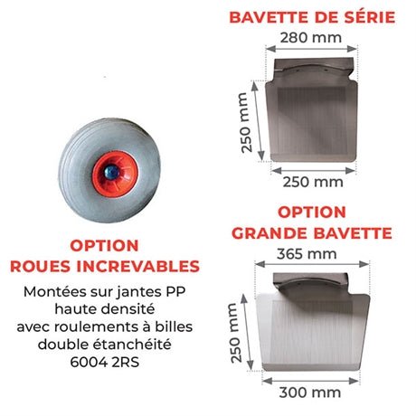 Diable aluminium brasseur bavette rabattable 300 kg