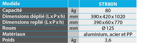 Diable aluminium télescopique et pliable 80 kg