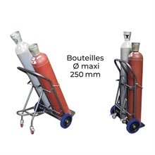 Diable porte 2 bouteilles avec béquille escamotable 200 kg