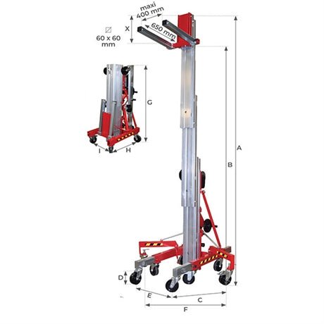 Elévateur positionneur manuel capacité 400 kg