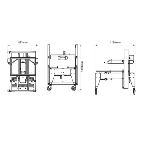 Machine à poser l'adhésif multi-format