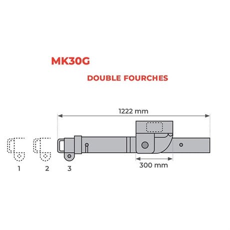 Potence galvanisée pour chariot élévateur 3000 kg