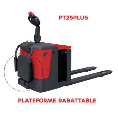 Transpalette électrique autoporté à grande vitesse avec une capacité de charge de 2500 kg