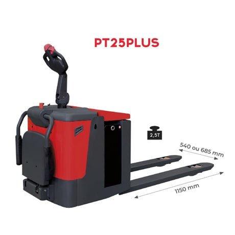 Transpalette électrique autoporté à grande vitesse avec une capacité de charge de 2500 kg