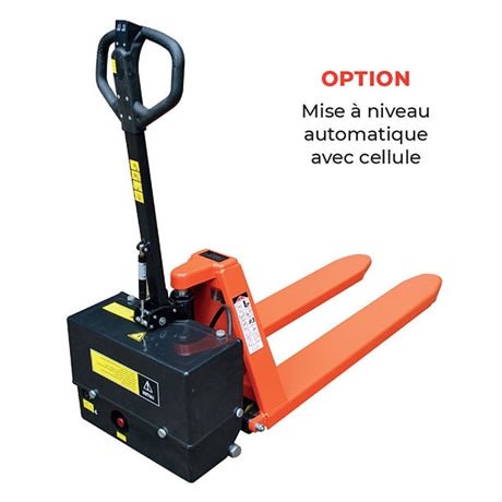 Transpalette électrique haute levée 1000 kg 1140 mm / 520 mm - timon non monté au dessus de 2 unités commandées