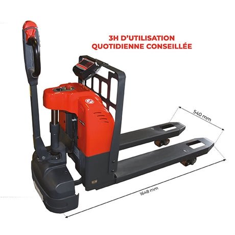 Transpalette électrique peseur compact précision 0,2 % 1500 kg